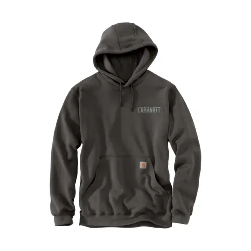 CARHARTT 107831 - Men's Paxton Logo Hooded Graphic Sweatshirt - Carbon Heather