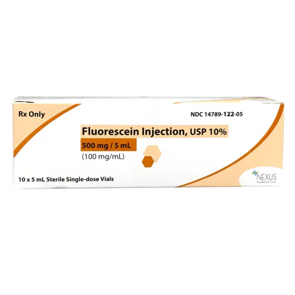 Nexus Fluorescein Inject, 10% 500mg, 5ml 10/bx NDC 14789012205