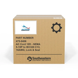 AC Cord 10ft - NEMA 5-15P to IEC320 C13, 16AWG, Lock & Seal