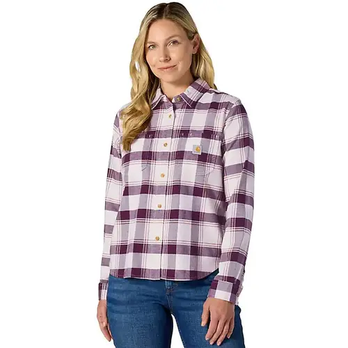 Carhartt 107749 - Women's Hamilton Relaxed LS Plaid Shirt - Dark Rose Tint