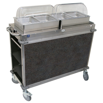 Cadco CBC-HH-L3-4 MobileServ® Junior Mobile Hot Buffet Cart (2) Hot Full Size Buffet Servers