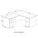 CLALD1040- Classic L-Shape Desk 66" W x 30" D with 47" Return and 2 Full Pedestals- Newport Gray
