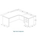 CLALD1008R- Right-Handed Bowfront L-Desk 71" W x 36" D with 47" Return and Box/Box/File Pedestal- Maple