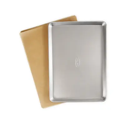 Bare Half Sheet Pan with Parchment Paper
