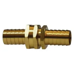 Coupling Set, 1 in Hose Barbed x 1 in Hose Barbed, Brass