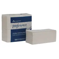 15 X 16" 2 PLY WHITE DINNER NAPKIN, 1/8 FOLD, 3000/CS