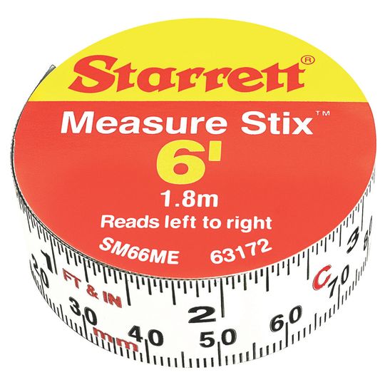 STARRETT SM66ME 3/4 x 2m/6ft, English/Metric (Left-to-Right)