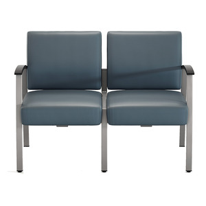 CHK32602 VITALITY MEDICAL CHAIR w/SHARED HALF ARM- Slate Blue, Silver Frame