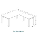 Elements L-Shape Desk 84" x 72" x 36"D - White with Silver Legs