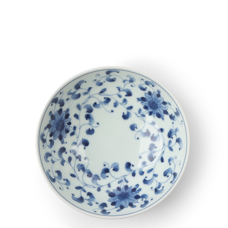 Blue Bowl Kiku Karakusa 5.25" 