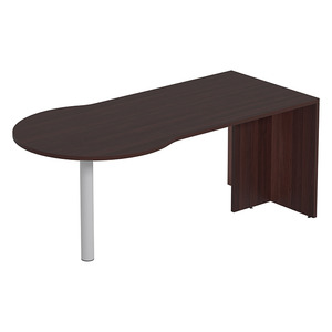 PL106 CONFERENCE BULLET DESK w/POST -  Espresso & Silver