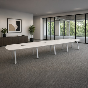 SIGAR7216N - 18 ft. Arena Conference Table w/Silver Metal VA Leg
