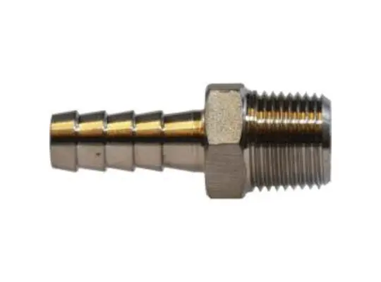 Adapter, 1-1/4-in Hose Barbed x 1-1/4-in MIP, Stainless Steel