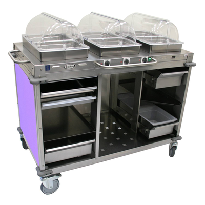 Cadco CBC-HHH-L7 MobileServ® Mobile Hot Buffet Cart (3) Hot Full Size Buffet Servers