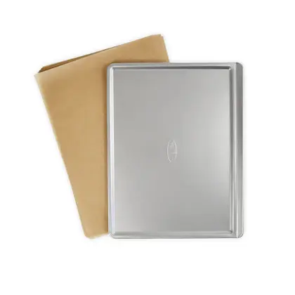 Bare Large Cookie Sheet with Parchment Paper