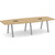 10' Boat Shape, Signature Conference Table: Aspen Top, Silver Metal VA Leg