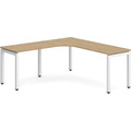 Elements Radius Desk 72" x 72" with Left Return - Aspen with White Legs