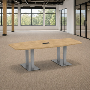 PALBS4236N BRUSHED- 8 ft. Classic Boat Shape Conference Table with Brushed Palmer Base