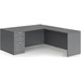 CLALD2038- Classic L-Shape Desk 66" W x 30" D with 42" Return and Box/Box/File Pedestal- Newport Gray