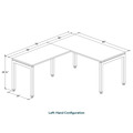 Elements L-Shape Desk 78" x 60" x 30"D - Aspen with White Legs