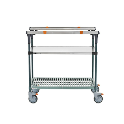 Metro MS1836-FSPR PrepMate MultiStation 36" Prep Station, Solid Stainless Steel top shelf and Super Erecta Pro bottom shelf with Metroseal Green Epoxy posts
