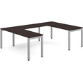 Elements U-Shape Desk 102" x 72" - Espresso with Silver Legs