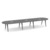 16' Signature Racetrack Conference Table with Wood VA Legs - Newport Gray Top, Silver Mount, Newport Gray Base