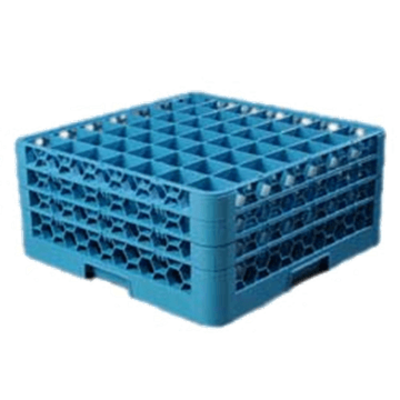 Carlisle 49-Compartment Blue Glass Rack with 3 Blue Extenders