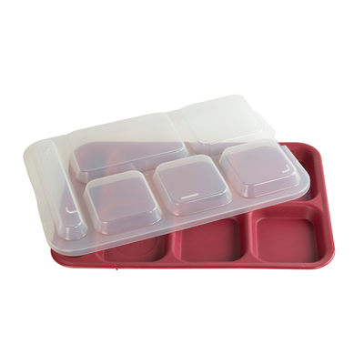 Cook's 630-401 Clear 6-Compartment Food Tray Lid for 630-400 Trays (24/Case)