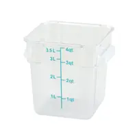 Winco PCSC-4C 4 qt Polycarbonate Square Food Storage Container
