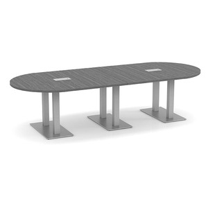 10ft Racetrack, Palmer base Conference Table: NEWPORT GRAY PALRT3137NNPGBRU