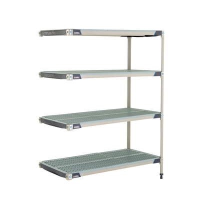 Metro AX376GX3 Metromax I Add-On Shelving Unit 72"W X 18"D X 63"H Open Grid Polymer Shelves Polymer
