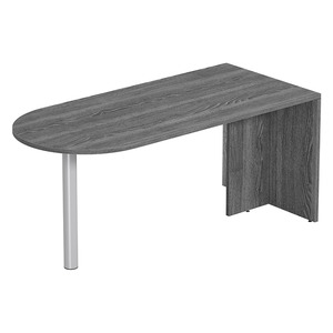 PL131 BULLET DESK w/POST - Newport Gray & Silver