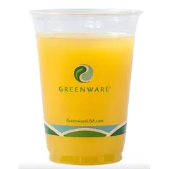 12 OZ GREENWARE CLEAR PLASTIC COLD CUP, COMPOSTABLE, 1000/CS