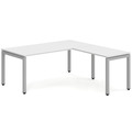 Elements L-Shape Desk 72" x 72" x 36"D - White with Silver Legs
