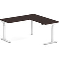Enhance Electric Height-Adjustable L-Shape Desk 60" X 60" - Espresso with White Base