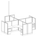 WEBBTYP34 - 53"H, Corner Top, 4-Pod,  6' x 6' Webb Typical - power