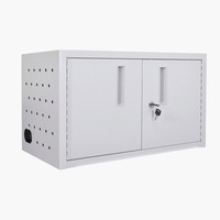 Luxor LLTMW16-G Wall-Mount/Desktop 16-Device Chromebook and Tablet Charging Locker, Gray