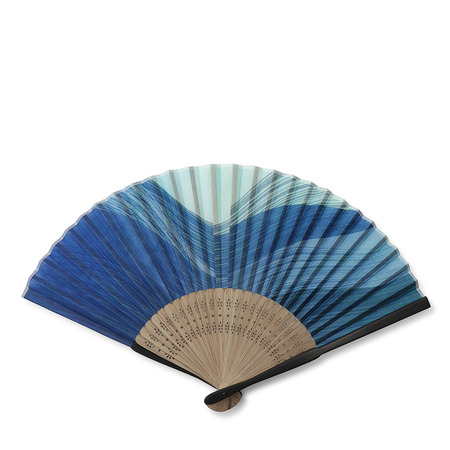 Folding Fan Blue Flowing Water
