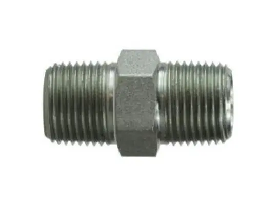 Reducing Hex Pipe Nipple, 1-1/2 in MPT x 1 in MPT, Steel
