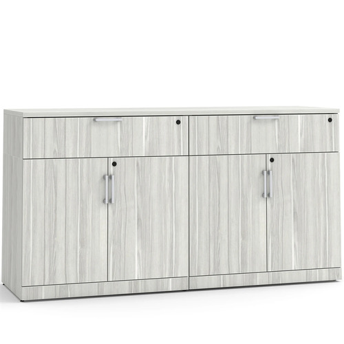 Lateral Storage Credenza with Double Buffet Drawers - Silver Birch