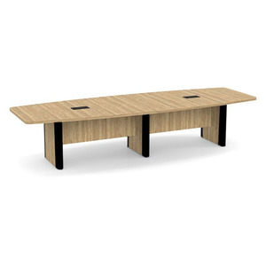 12ft Boat Shape, accent base Conference Table: ASPEN w/BLACK 