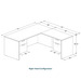 CLALD2043- Classic L-Shape Desk 71" W x 30" D with 42" Return and 2 Box/File Pedestals- Espresso