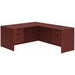 CLALD2043- Classic L-Shape Desk 71" W x 30" D with 42" Return and 2 Box/File Pedestals- Mahogany