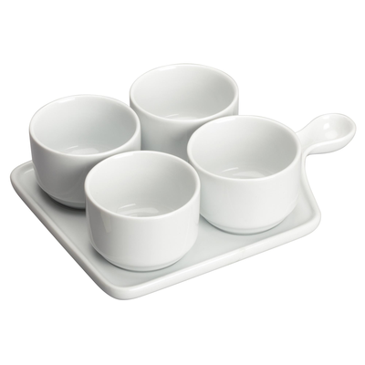 Winco WDP016-102 9-3/4" X 6-3/4" O.A. Quartet Tapas Set