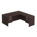 Classic L-Shape Desk 72" x 71" with 2 Box/File Pedestals - Espresso