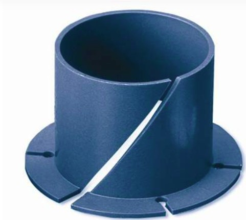 THOMSON 5L10F-642 (REF) 7.963MM X 12.7MM X 16.63MM SPLIT FLANGE BUSHING PLASTIC BLUE PER PRINT