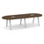 10' Signature Racetrack Conference Table with Metal VA Legs - Modern Walnut Top, Silver Base