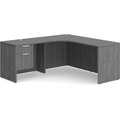 Classic L-Shape Workstation 66" x 66" with Left Hand Return and Box/File Pedestal - Newport Grey