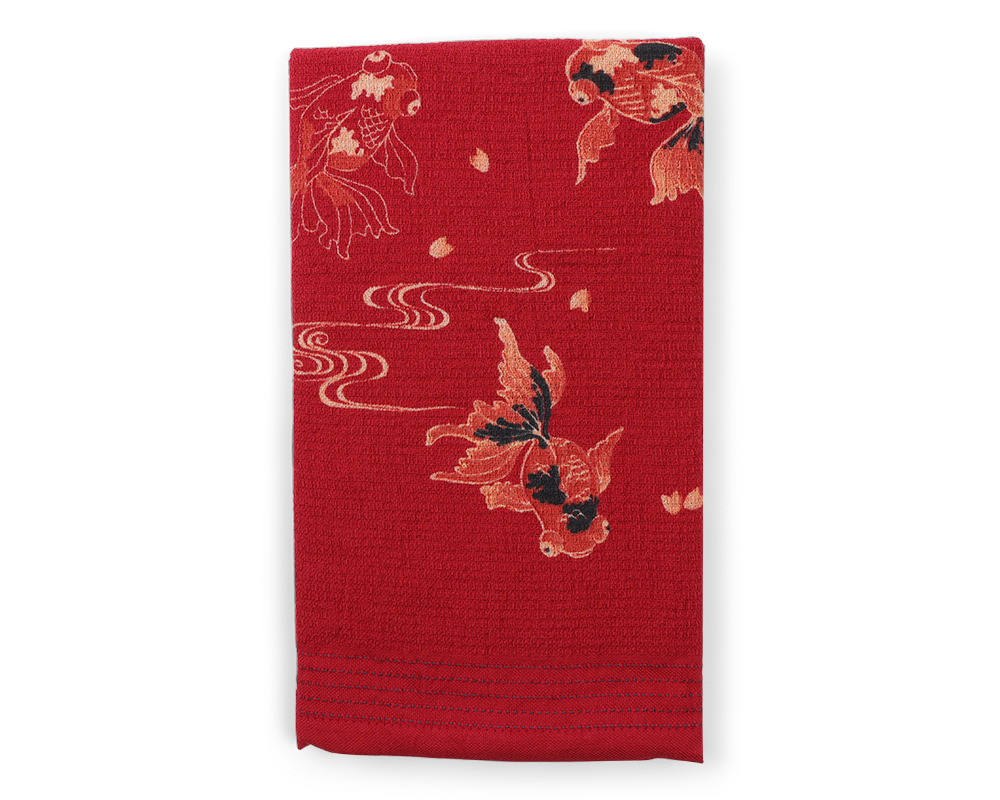 Tea Towel - Goldfish Red